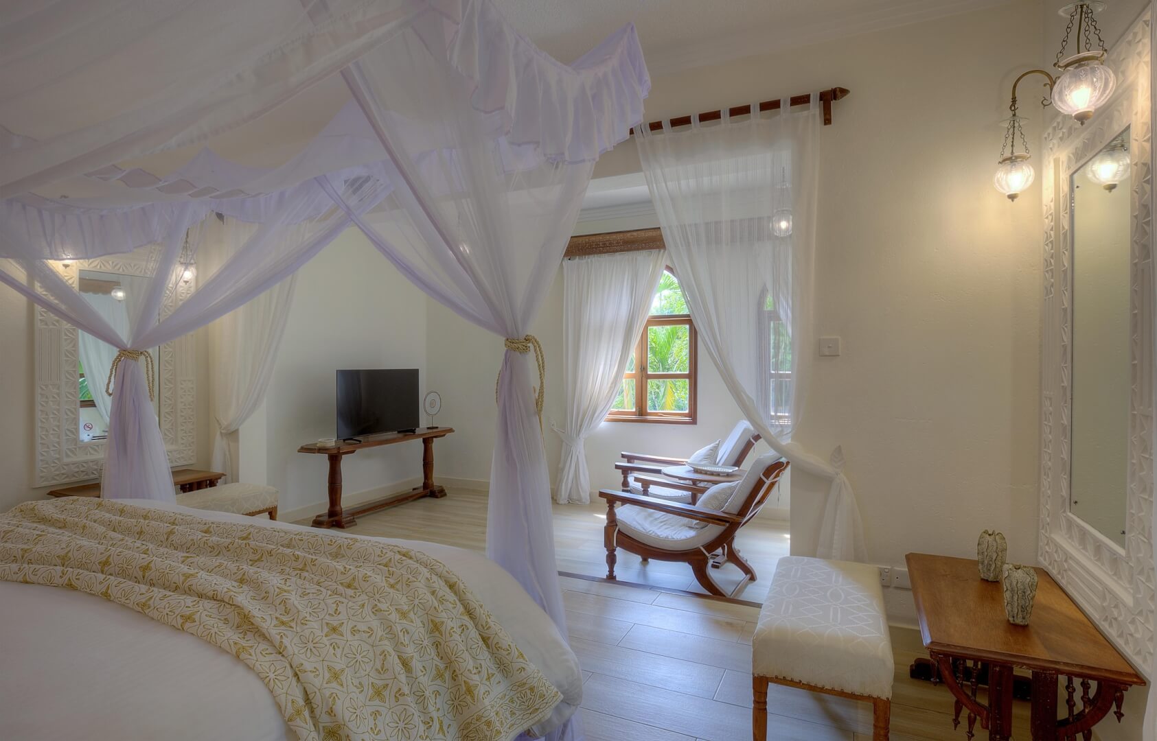Luxury villa interior blending modern comfort with coastal African design